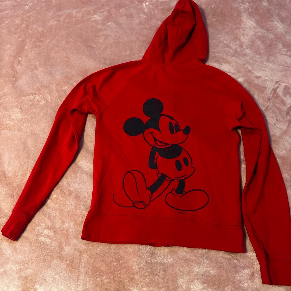Disney Red Hoodie with Mickey Mouse Design
